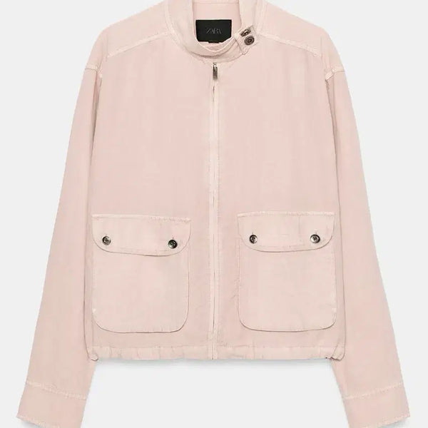 [BUNJANG] ZARA Faux Washed Pocket Pink Jacket Pale Rose S / (새상품) ZARA 자라 페이크 워싱 포켓 핑크 재킷 페일로즈 S
