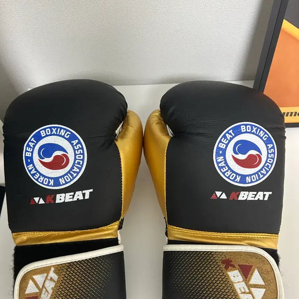 [BUNJANG] K-BEAT Boxing Gloves Black/Gold 12oz / K-BEAT 복싱 글러브 블랙/골드 12oz