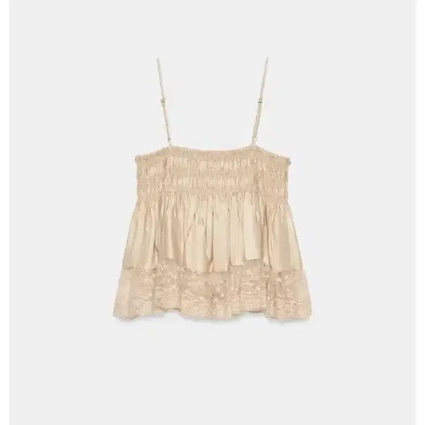 [BUNJANG] ZARA Lace Satin Sleeveless Top / 자라 레이스 새틴 탑