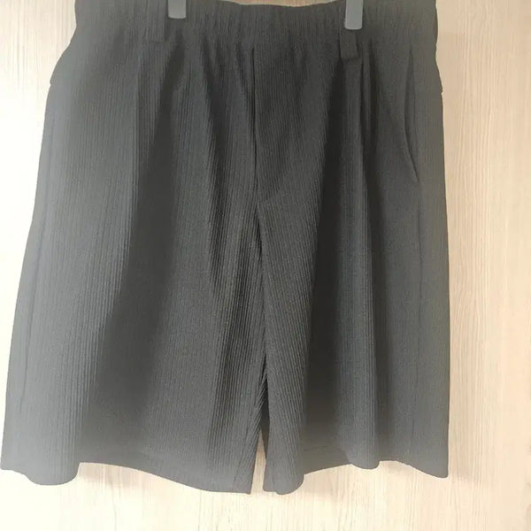 [BUNJANG] Time Homme Pleats Shorts Black 105 / 1회착용 타임옴므 플리츠 반바지 105 블랙