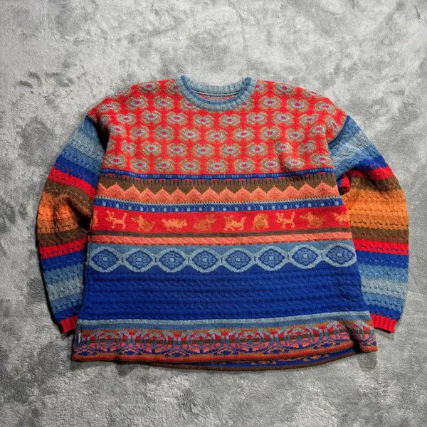 [BUNJANG] Oilily Women's Patterned Wool Knit M / 오일릴리 여성 패턴 울 니트 m