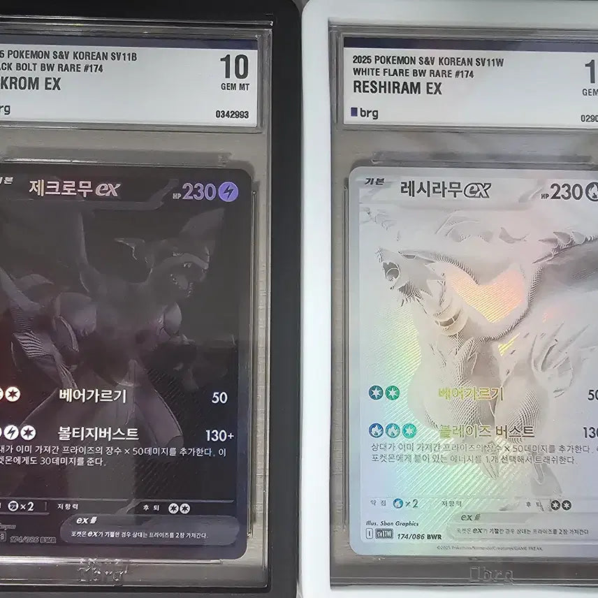[BUNJANG] Pokemon Card Reshiram BW R Zekrom BW R BRG10 Set / 포켓몬 카드 레시라무BWR 제크로무BWR BRG10 세트