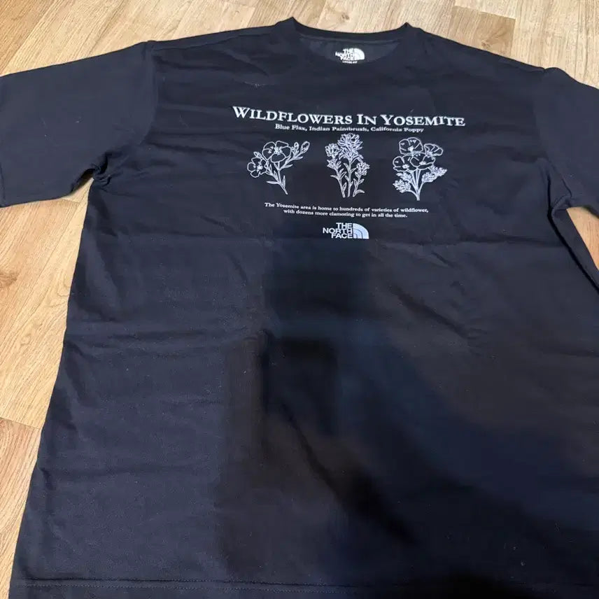 [BUNJANG] The North Face White Label Yosemite Wildflower Print Short-Sleeve T-Shirt Black L / 노스페이스 화이트라벨 nt7ur23j 플라워 ex 반팔티셔츠 블랙 L