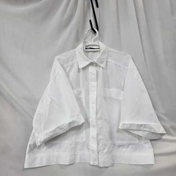 [BUNJANG] Zara Women's Plain 5-Sleeve White T-Shirt / 자라 여성무지 5부셔츠 흰색반팔26