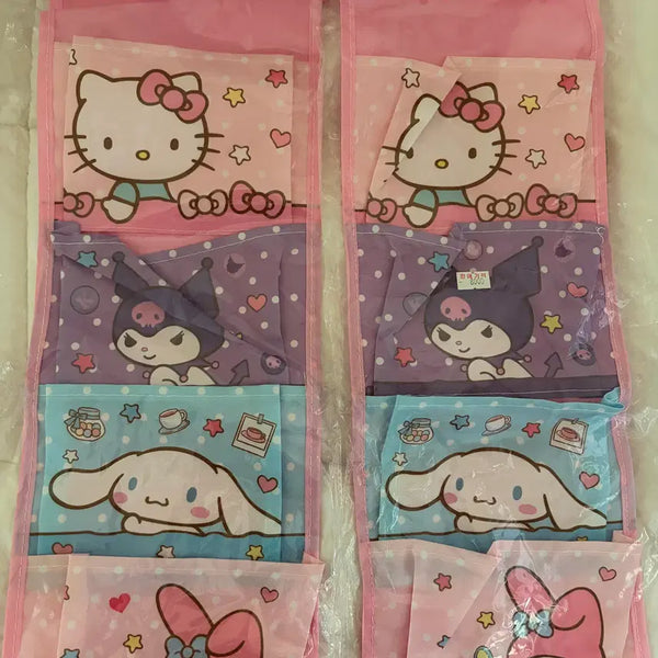 [BUNJANG] Sanrio Characters 4-Tier Wall Storage Organizer Set of 2 / 산리오 캐릭터 4단 벽걸이 수납함 새상품 2개세트