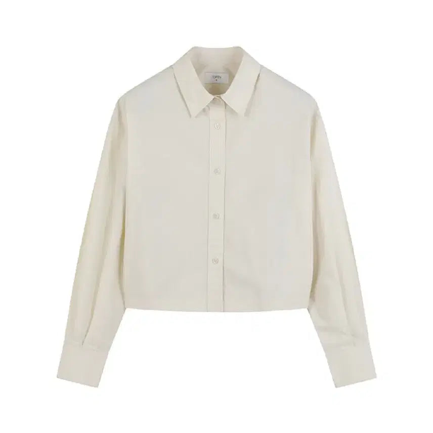 [BUNJANG] TOPTEN Poplin Cotton Crop Shirt Beige XS / 탑텐 포플린 코튼 크롭 셔츠 베이지 xs