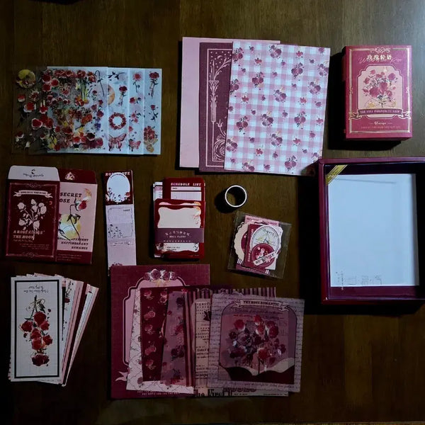 [BUNJANG] Rose Themed Diary Decoration Sticker and Memo Pad Set / 다꾸 세트 판매합니다.