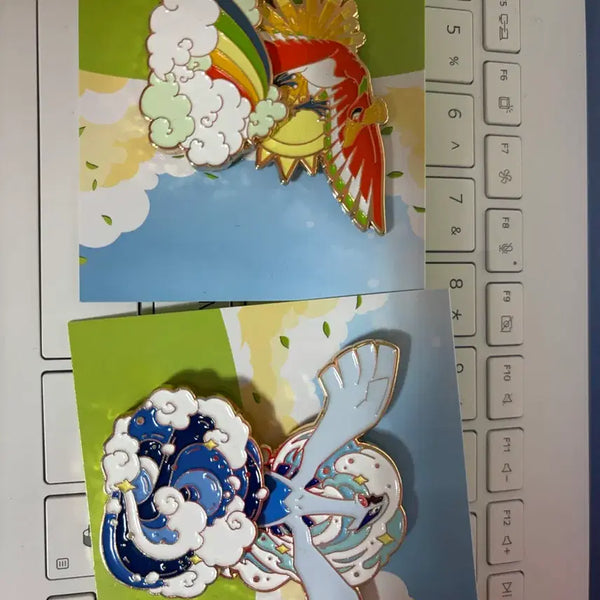 [BUNJANG] Pokemon Isak Toast Badge Lugia / Ho-Oh Set / 포켓몬 이삭토스트 뱃지 루기아/칠색조 세트