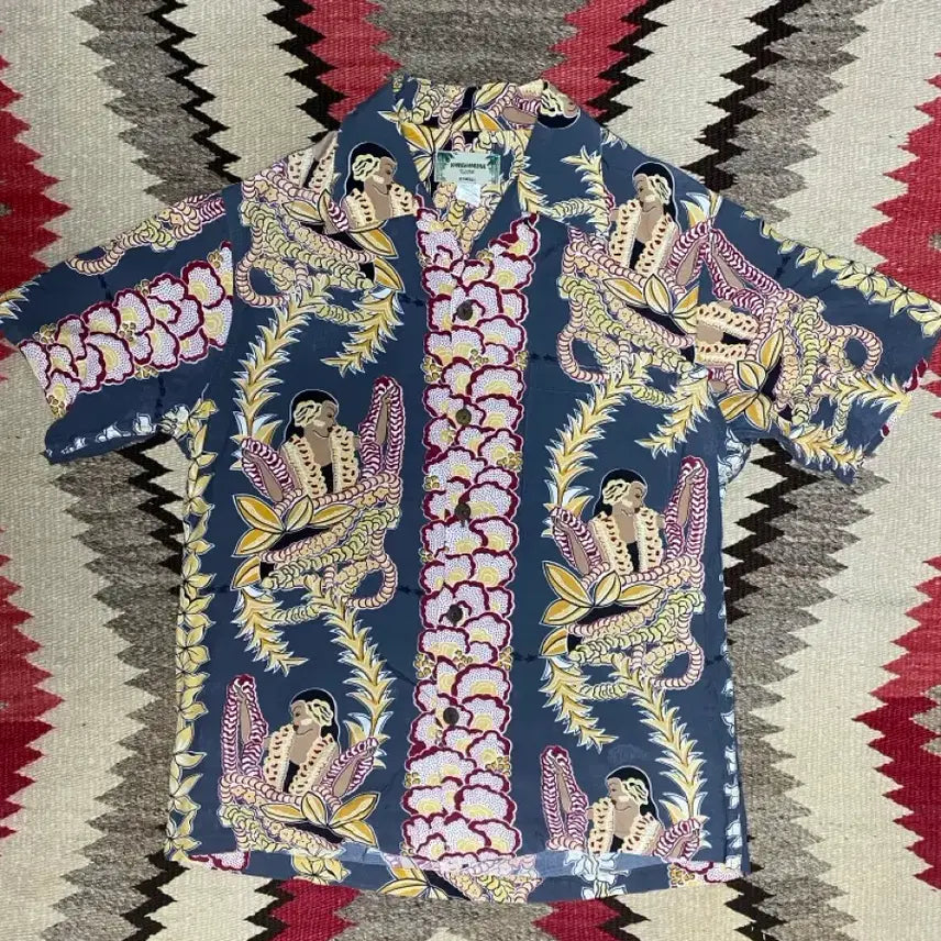 [BUNJANG] 90s Hula Girl Rayon Hawaiian Shirt Size S / 90s 카메하메하 훌라걸 레이온 하와이안셔츠 S
