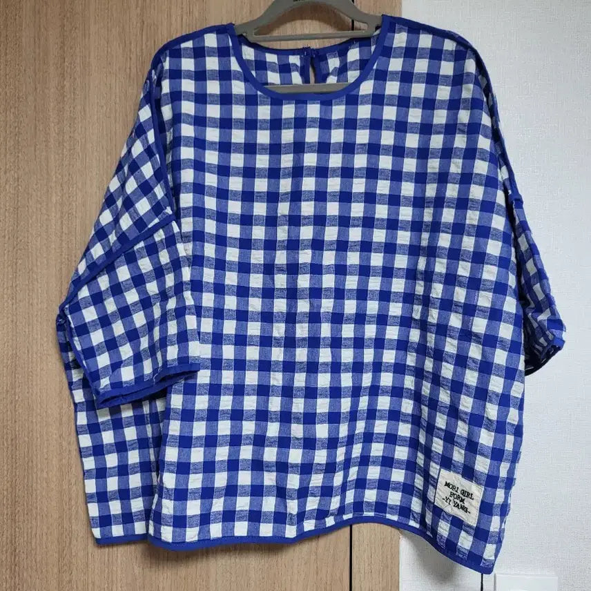 [BUNJANG] Loose Box Fit Kingham Check T-Blouse / 새상품)루즈 팍스핏 킹엄체크 티블라우스