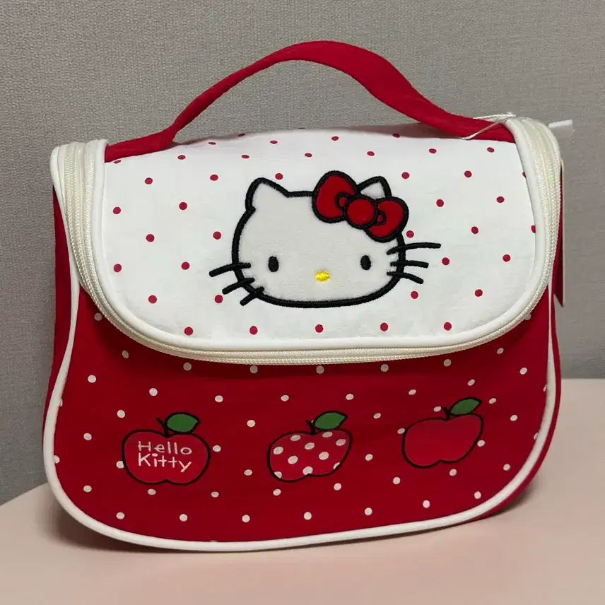 [BUNJANG] Hello Kitty Red Dot Apple Pouch / 헬로키티 파우치 레드 도트 사과