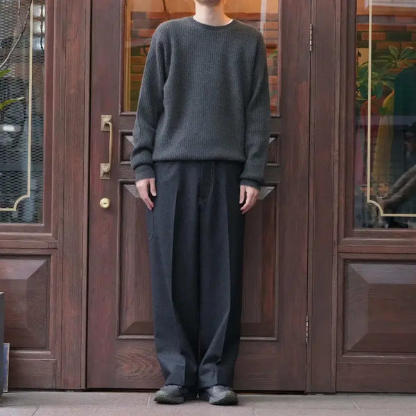 [BUNJANG] Matin et Sons 25AW Cinched Wool Work Pants Navy / 마티앤선즈 25aw 신치백 울 워크팬츠