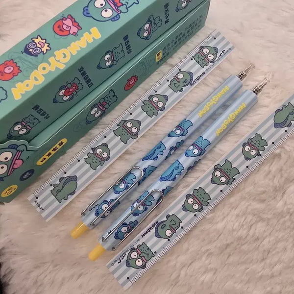 [BUNJANG] Sanrio Hangyodon Ballpoint Pen with Ruler Set / 산리오 한교동 볼펜