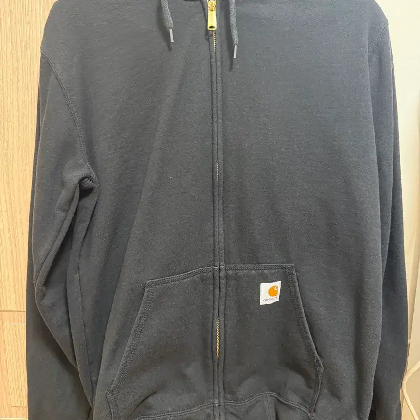 [BUNJANG] Carhartt Loose Fit Midweight Regular Full Zip Sweatshirt Black / 칼하트 루즈 핏 미드웨이트 레귤러 풀 집 스웨트셔츠 블랙 칼하트 후드집업