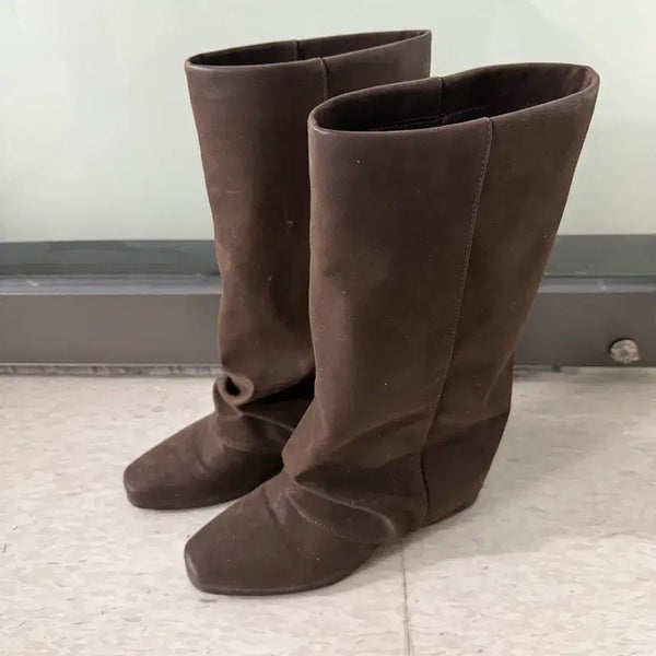 [BUNJANG] Brown Suede Long Boots 235 / 브라운 스웨이드 롱부츠 235