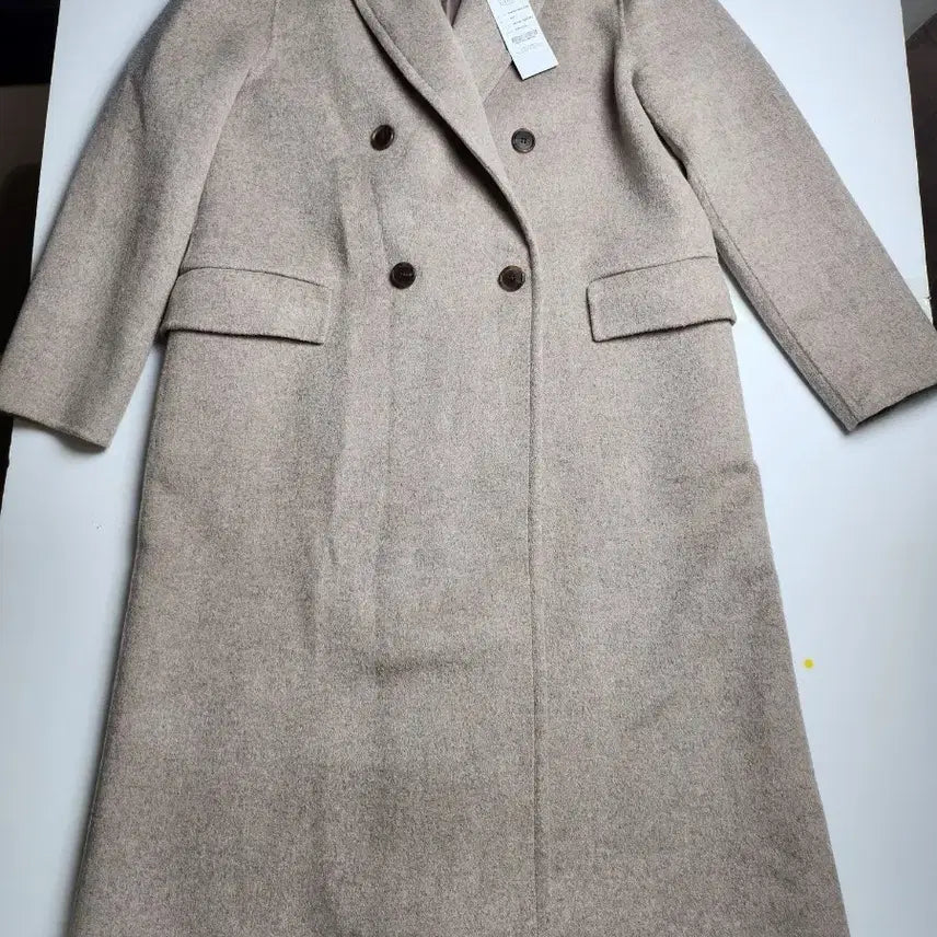 [BUNJANG] SISTINA Cashmere Blend Double Long Coat Beige Size 66 New / SISTINA 케시미어 블렌드 더블 롱 코트 66 새상품
