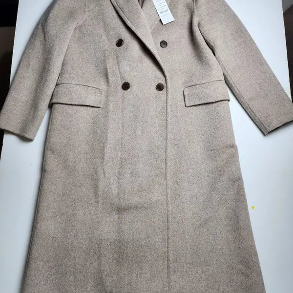 [BUNJANG] SISTINA Cashmere Blend Double Long Coat Beige Size 66 New / SISTINA 케시미어 블렌드 더블 롱 코트 66 새상품