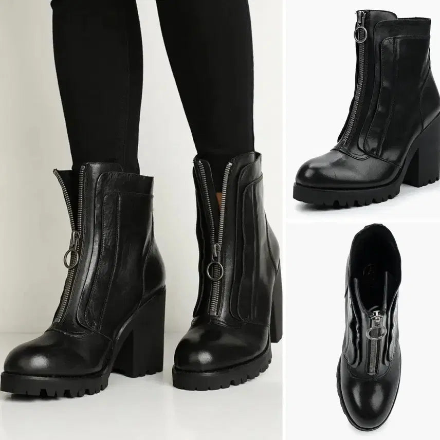 [BUNJANG] ASH Chunky Platform Ankle Walker Wedge Heel Boots Black 37 (235-240) / ASH 아쉬 청키 플랫폼 앵클워커 웨지힐 부츠 블랙 37 (235-240)