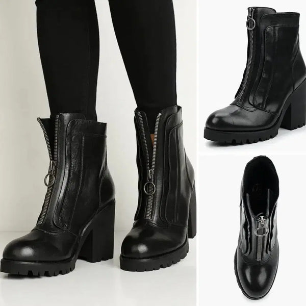 [BUNJANG] ASH Chunky Platform Ankle Walker Wedge Heel Boots Black 37 (235-240) / ASH 아쉬 청키 플랫폼 앵클워커 웨지힐 부츠 블랙 37 (235-240)
