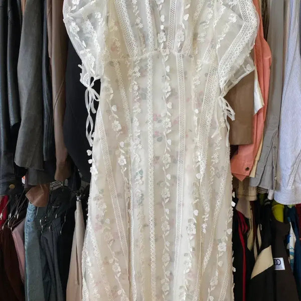 [BUNJANG] Vintage Flower Lace Dress / 빈티지 플라워 레이스 원피스