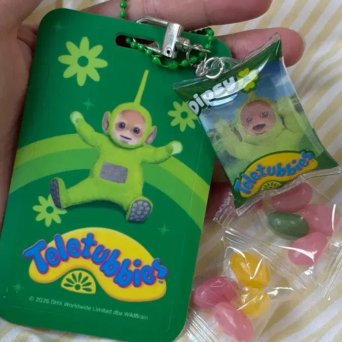 [BUNJANG] Teletubbies Tinky Winky Card Case + Keyring Set / 텔레토비 뚜비 카드케이스 + 키링