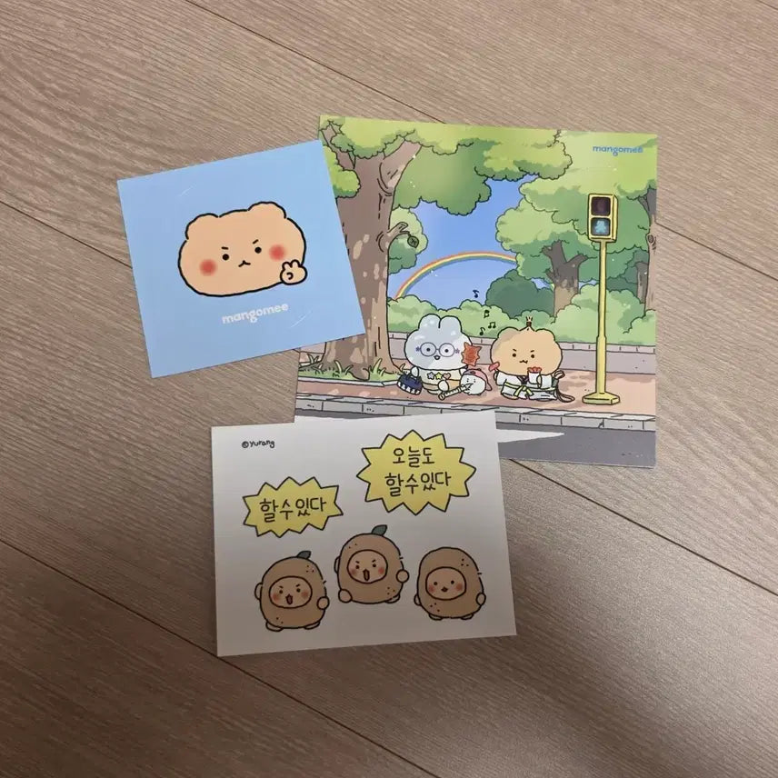 [BUNJANG] Manggeureojin Gom (Mang-Gom) Postcard & Sticker Set / 망그러진곰 망곰이 엽서, 스티커 판매