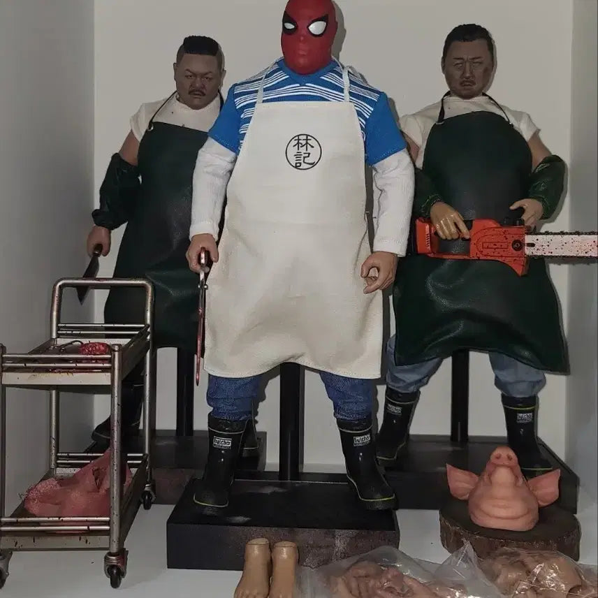 [BUNJANG] WorldBox 1/6 Custom Figures Bundle: Butcher, Zombie Ma Dong-Seok, Chubby Spider-Man / 월드박스 1/6 부쳐 & 좀비 마동석 & 뚱보 스파이더맨 커스텀 일괄