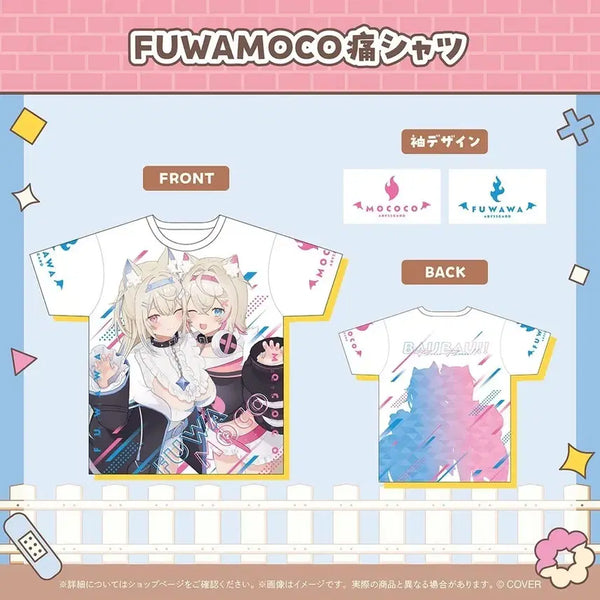 [BUNJANG] Hololive Fuwamoco Full Graphic T-Shirt / 후와모코 풀그래픽 티셔츠 홀로라이브