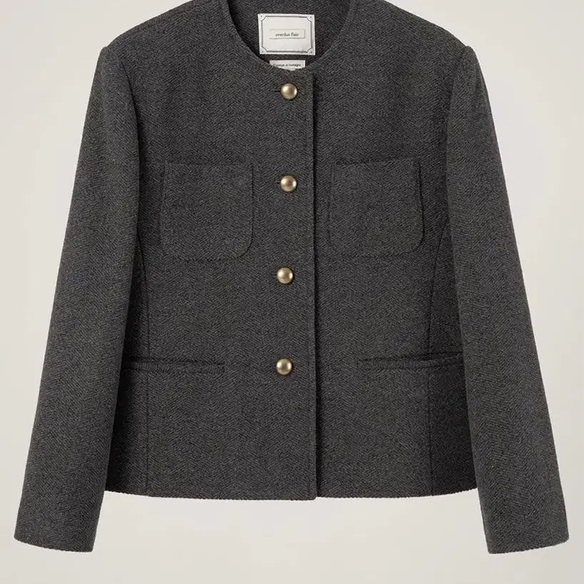 [BUNJANG] Overdue Flare Herringbone Tweed Jacket / 오버듀플레어 헤링본 트위드 자켓