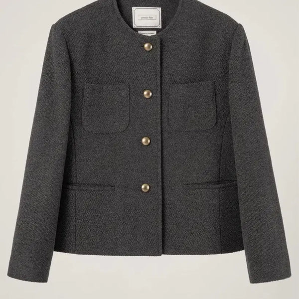 [BUNJANG] Overdue Flare Herringbone Tweed Jacket / 오버듀플레어 헤링본 트위드 자켓