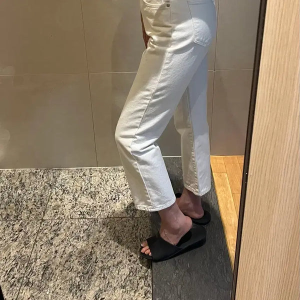 [BUNJANG] Raduna White Straight Denim Jeans (New) / 라두나 제작 화이트 스트레이트 데님(새상품)