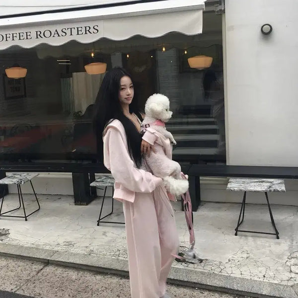 [BUNJANG] Fibe An Pink Hoodie Zip-up Set / 피브안 핑크 후드집업 세트