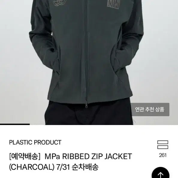 [BUNJANG] MPac Live Zip-Up Jacket (Charcoal) / [MPa] 리브드 집업 자켓 (차콜) 플라스틱프로덕트