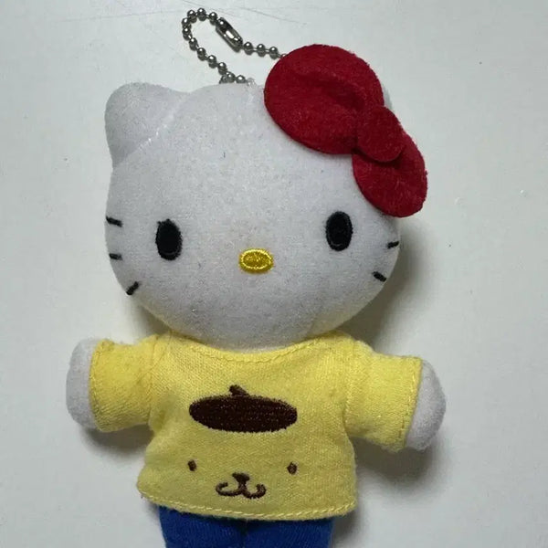 [BUNJANG] Sanrio Hello Kitty & Pompompurin Outfit Keychain Set / 헬로키티 폼폼푸린 옷 키링