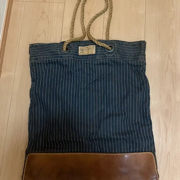 [BUNJANG] RRL Leather Wabash Denim Tote Bag / 최종가 / 더블알엘 RRL 레더 와바시 데님 토트백