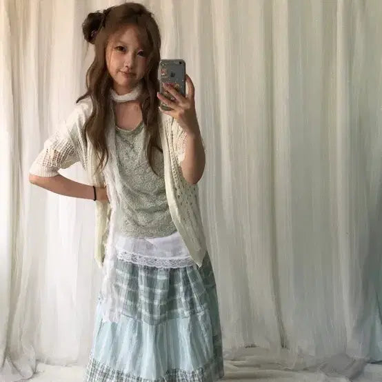 [BUNJANG] Swinging Seoul Milky Coil Mori Mint Coordination Set / 밀키코일 모리걸 민트코어 코디세트 판매