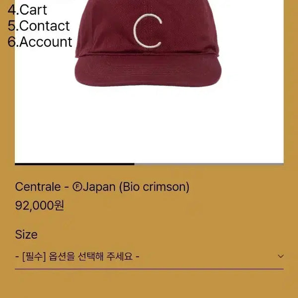 [BUNJANG] TEFSTORE Centrale Bio Crimson Cap / 테프스토어 볼캡 Centrale (Bio crimson) L