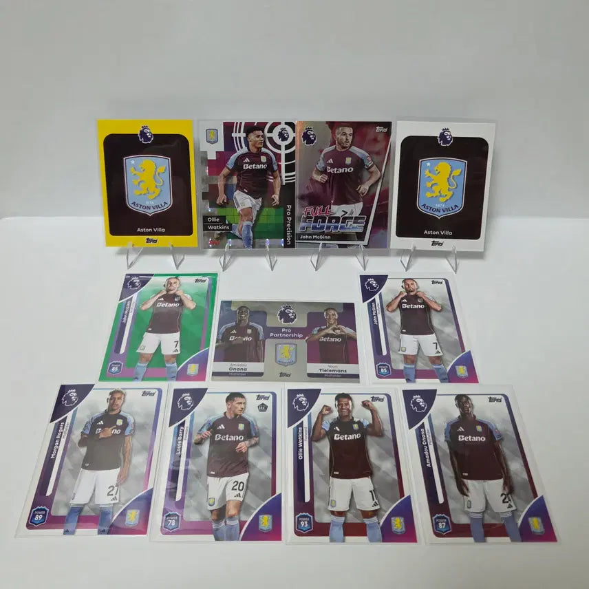 [BUNJANG] 2025/26 Topps EPL Aston Villa Football Card Bundle Set (11 Cards) / 25/26 탑스 EPL 아스톤 빌라 축구카드 11장 랏 일괄