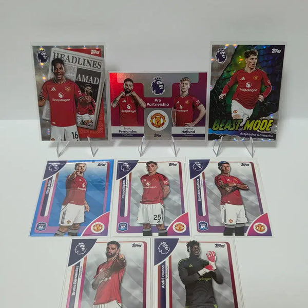 [BUNJANG] 2025/26 Tops EPL Manchester United Football Cards Bundle Set (8 Cards) / 25/26 탑스 EPL 맨유 축구카드 8장 랏 일괄