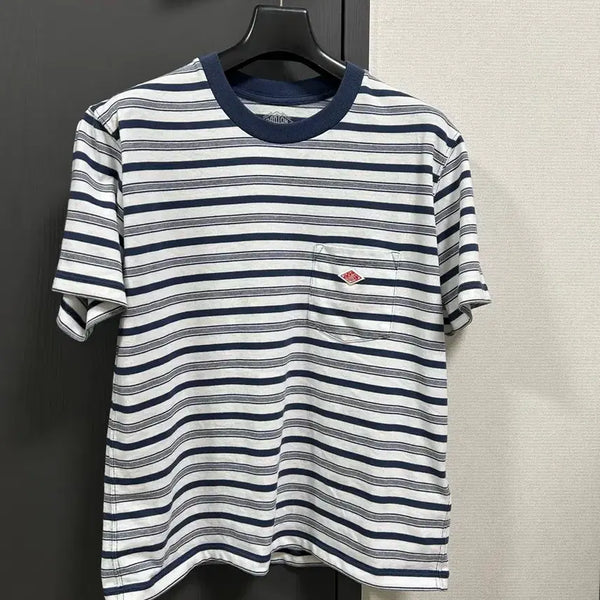 [BUNJANG] DANTON Striped Roundneck Short-Sleeve T-Shirt / 단톤