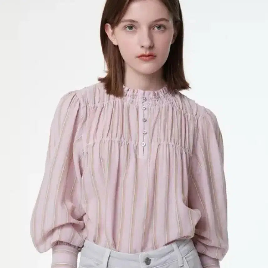 [BUNJANG] Atelier Vanessa Bruno Pink Stripe Blouse / (새상품) 아떼바네사브루노 핑크 스트라이프 블라우스