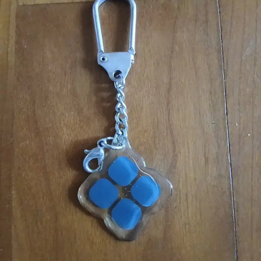 [BUNJANG] Classic Transparent Cube Keychain Blue / 고전 투명 큐브 키링 블루