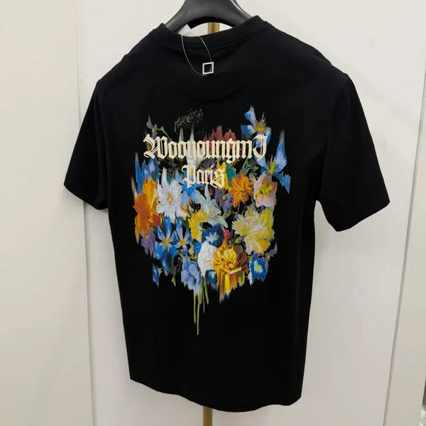 [BUNJANG] Wooyoungmi Multi Flower Printing Short Sleeve T-shirt / 우영미 멀티 플라워 프린팅 반팔 티셔츠