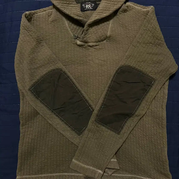 [BUNJANG] RRL Elbow Patch Shawl Collar Pullover / RRL 엘보우 패치 숄카라 풀오버
