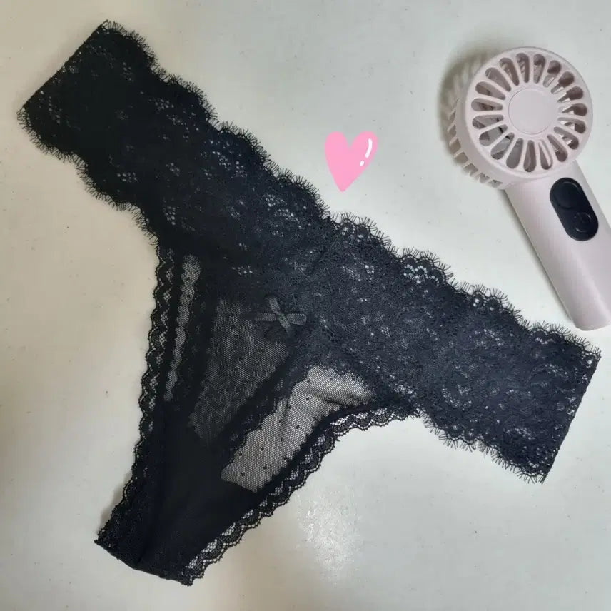 [BUNJANG] Black Lace Thong (Used) / 검정 레이스 티팬티(중고임)