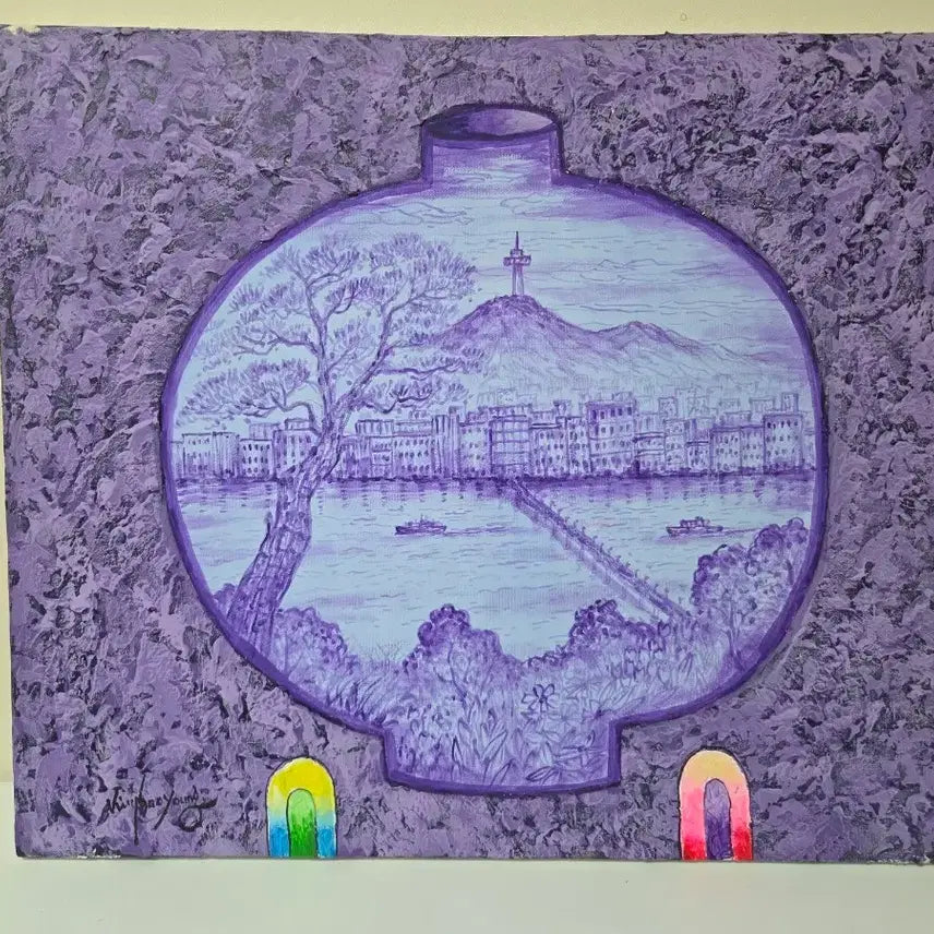 [BUNJANG] Kim Soo-young Artist 'Beautiful Seoul' Oil Painting / 김수영 작가 작품 '아름다운 서울' 유화