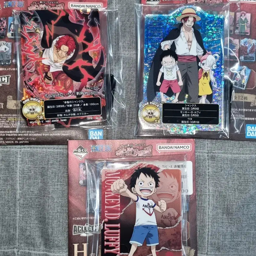 [BUNJANG] One Piece Red-Haired Pirates Acrylic Figure Stand Set (3 Types) / 원피스 제일복권 빨강머리 해적단 아크릴 피규어 스탠드 3종