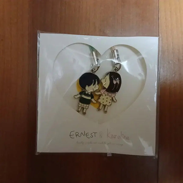 [BUNJANG] Ernest & Celestine Couple Keychain Set (Sealed) / 고전 빈티지 어니스트 앤 카롤린 커플 키링 세트 미개봉 새상품