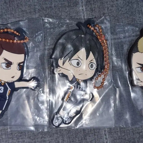 [BUNJANG] Haikyuu!! 3-Type Rubber Keychain Set / 하이큐 굿즈 3종 고무키링 세트
