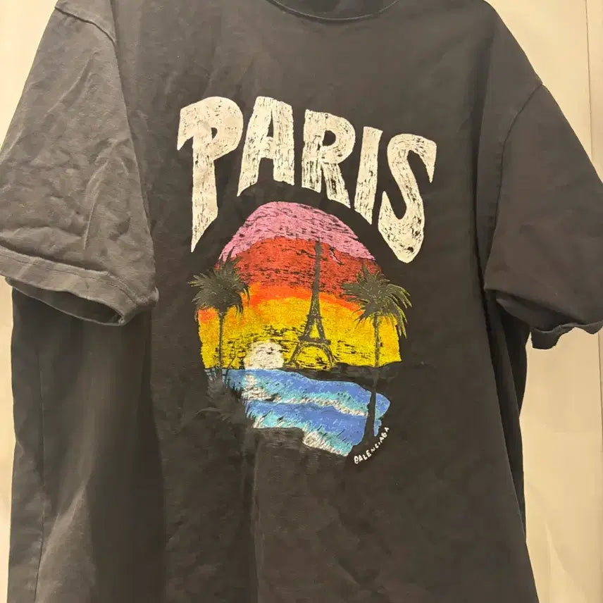 [BUNJANG] Balenciaga Paris Tropical Fitted T-Shirt / 발렌시아가 파리 트로피칼 피티드 티셔츠